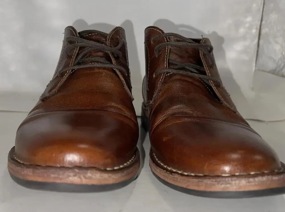 Steve Madden Chukka Boots Mens Size 8 Brown Leather Lace Up Casual P-IVON 982